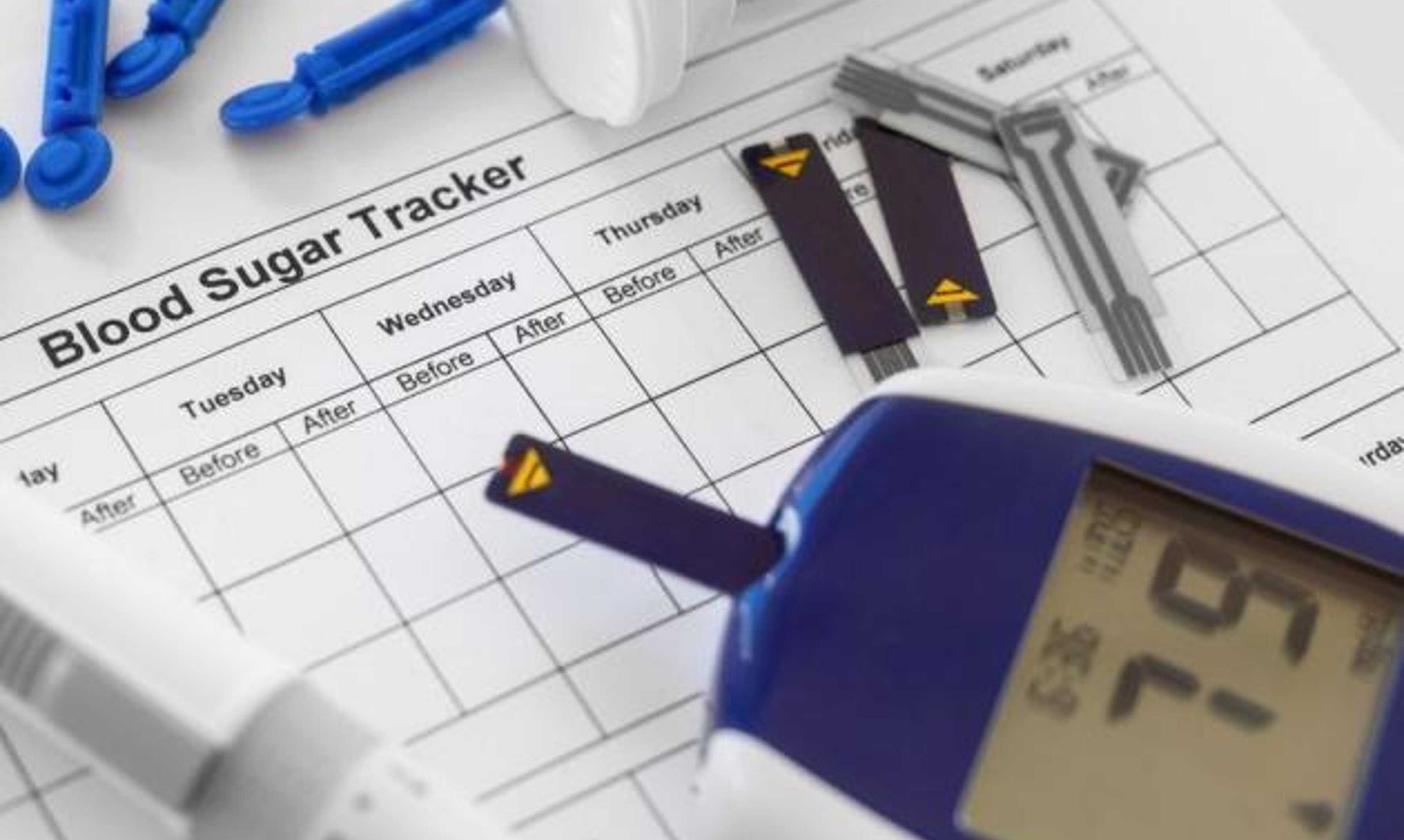Blood sugar tracker with glucometer