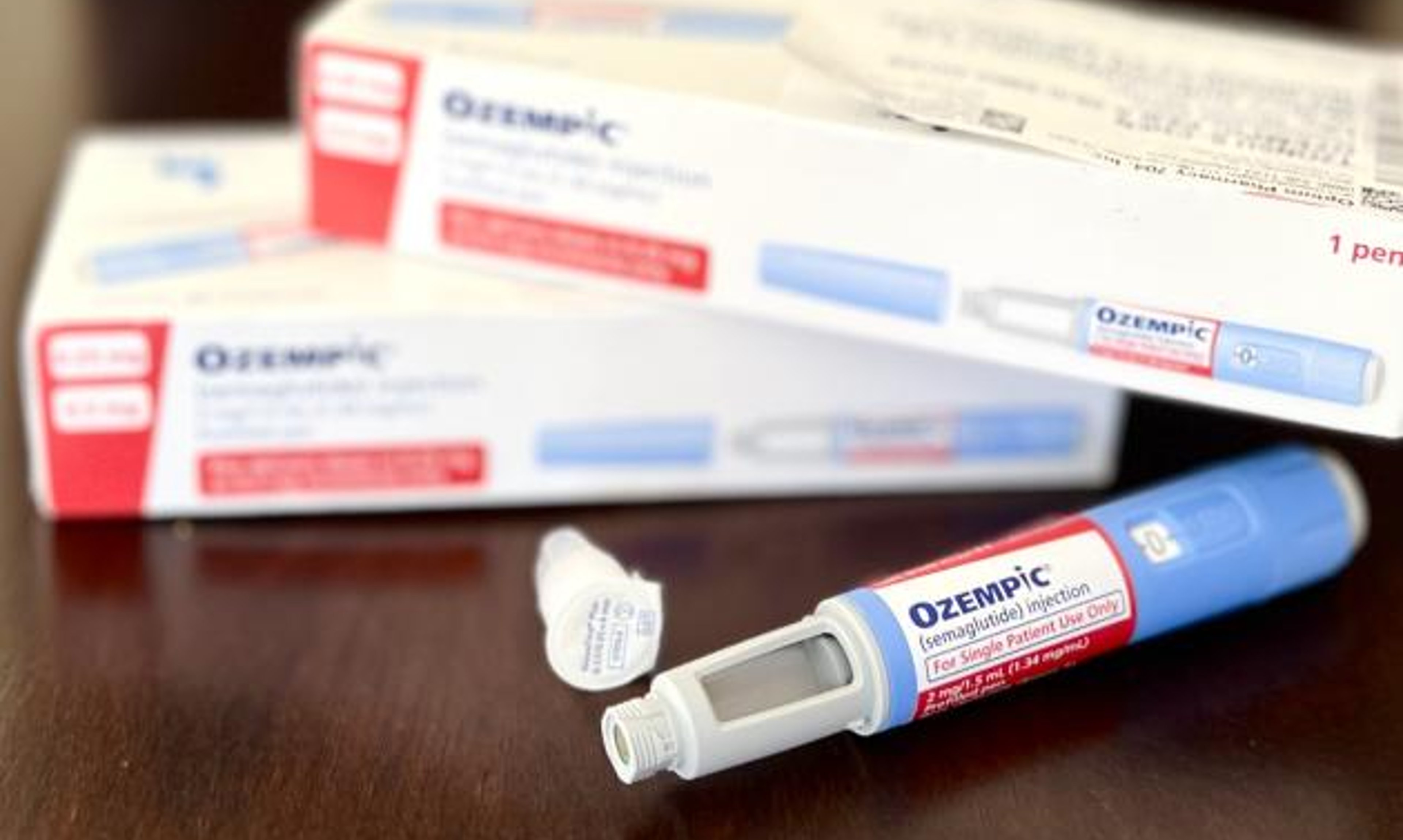 Close-up of Ozempic packaging 