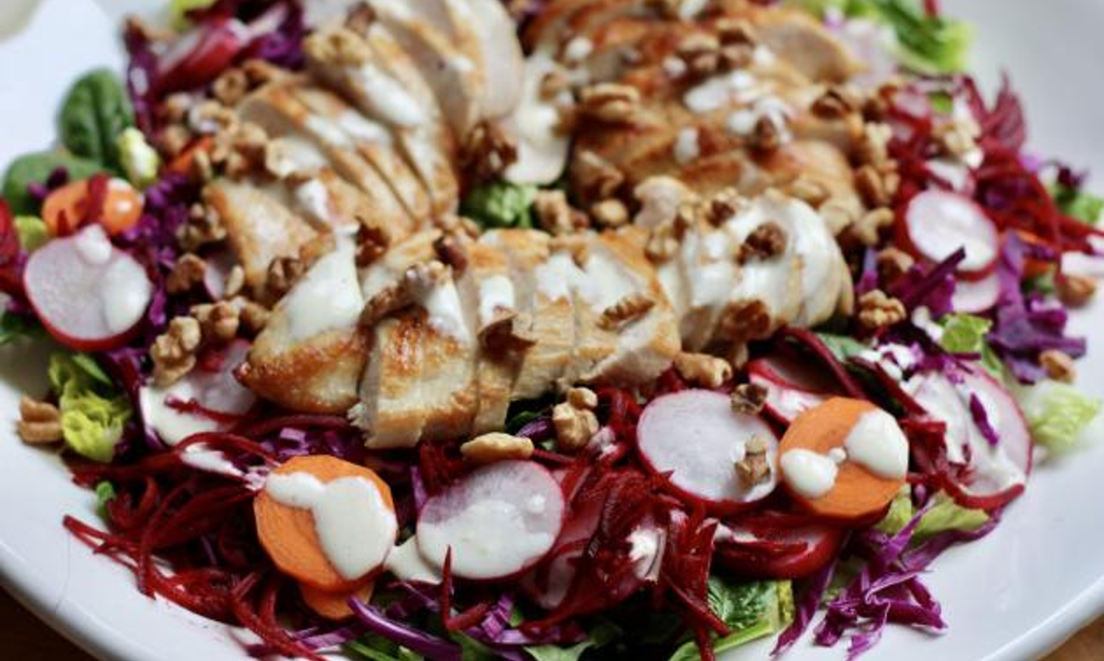 Rainbow Salad with Creamy Lemon Vinaigrette recipe