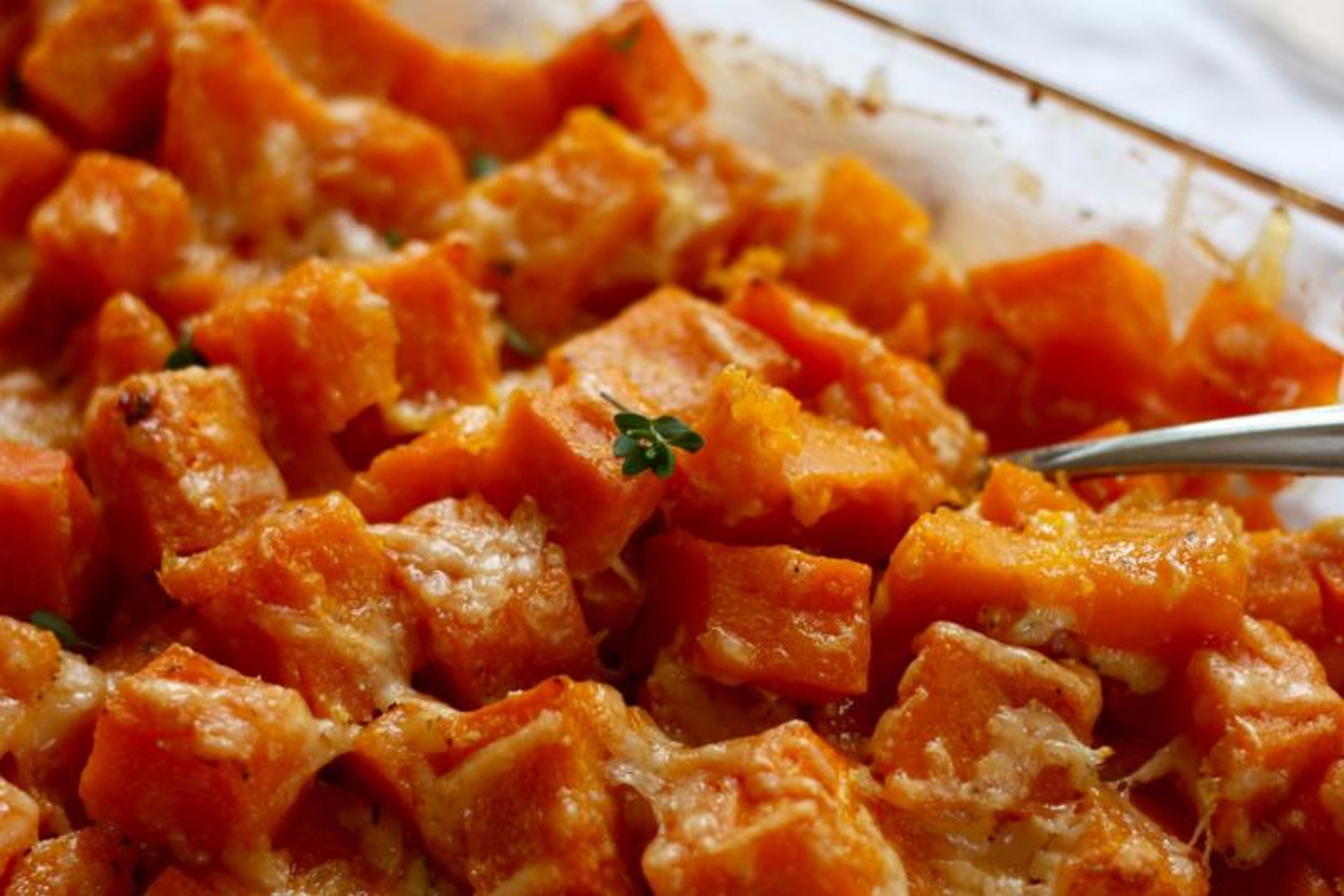 Butternut Squash Baked with Cream and Thyme Recipe