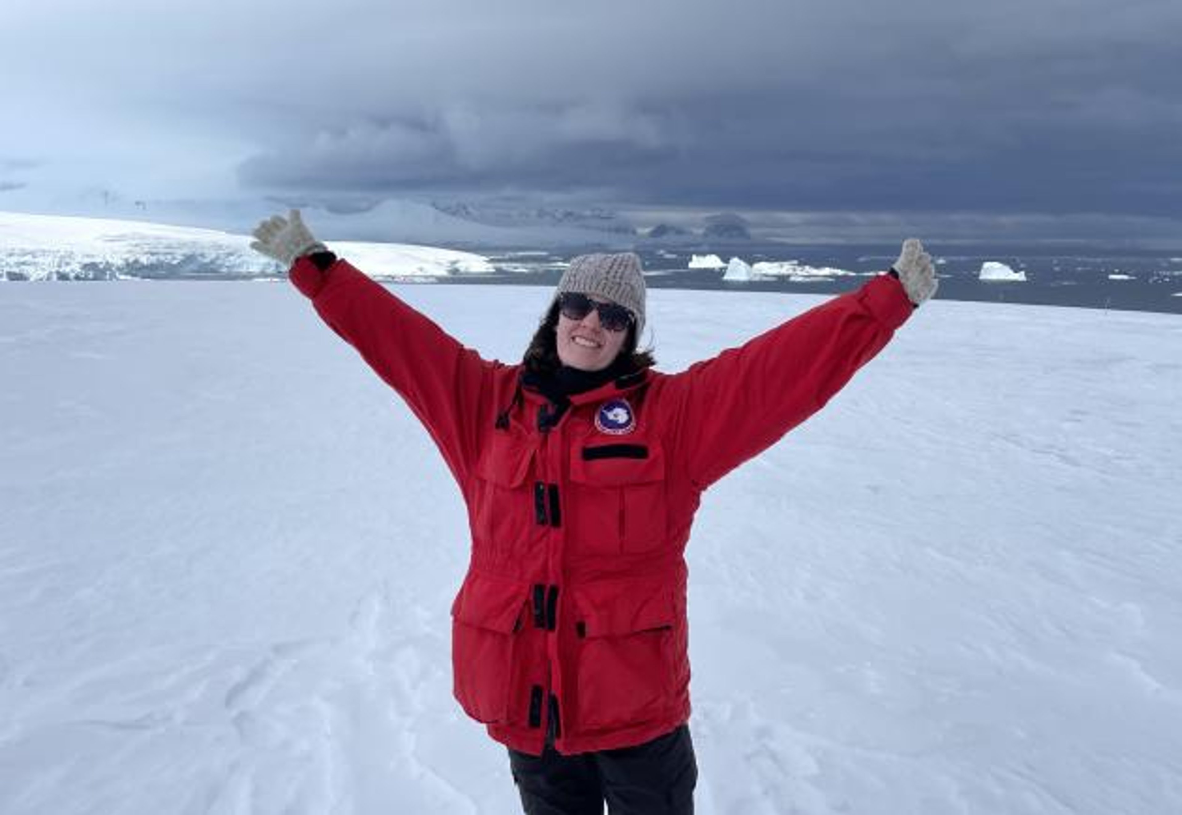 Climate scientist Isabel Dove in Antarctica
