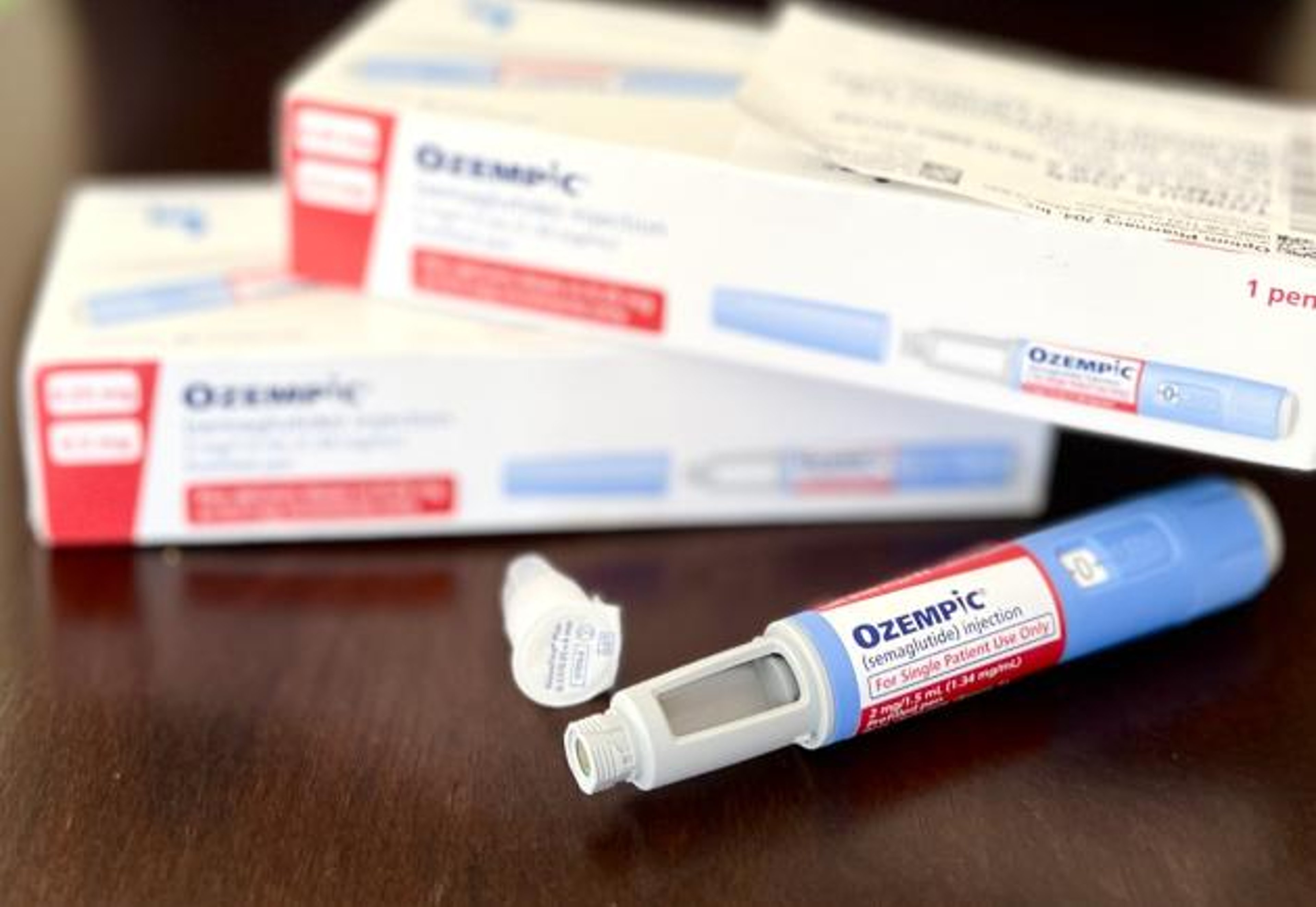 Close-up of Ozempic packaging