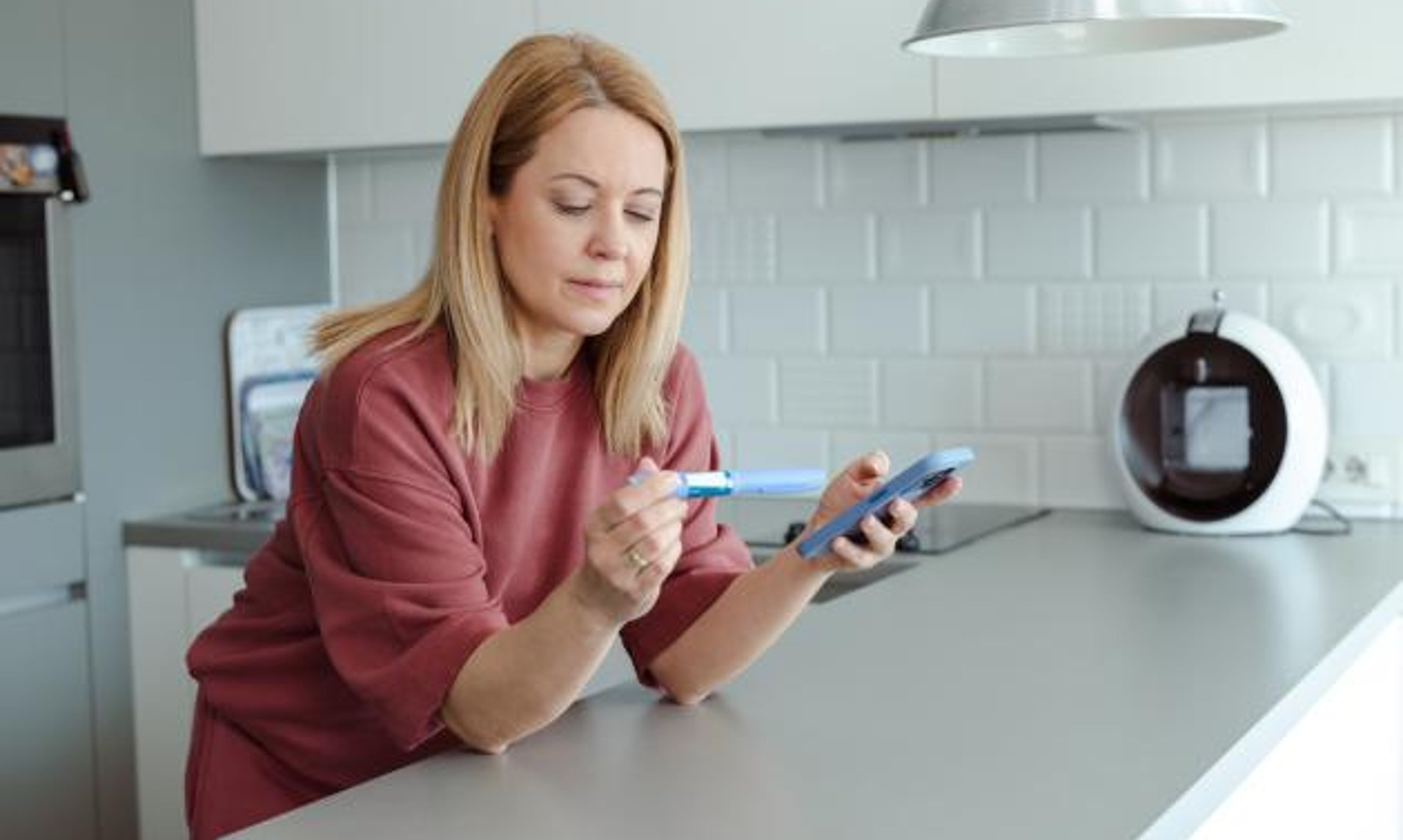 Woman looking at GLP-1