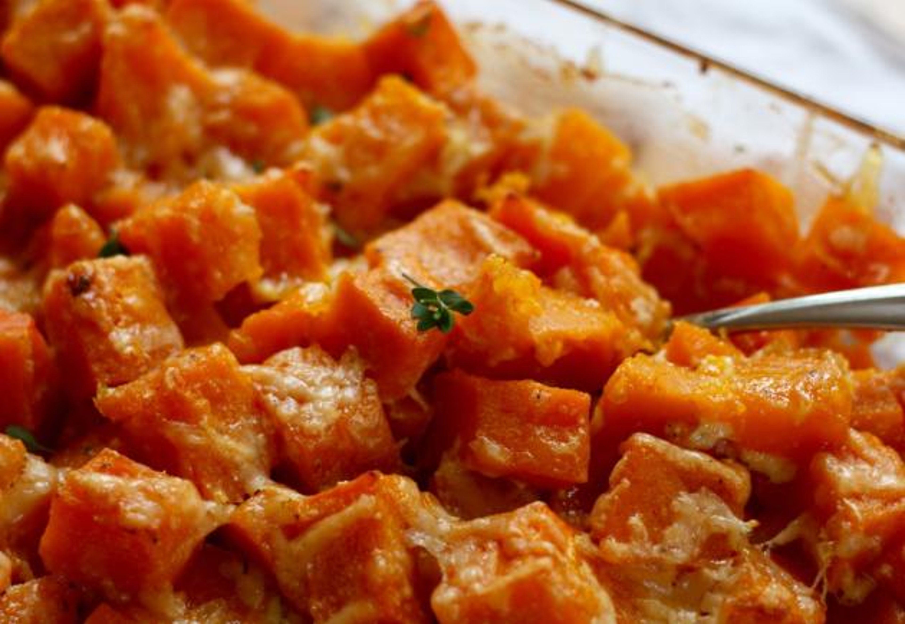 Butternut Squash Baked with Cream and Thyme Recipe