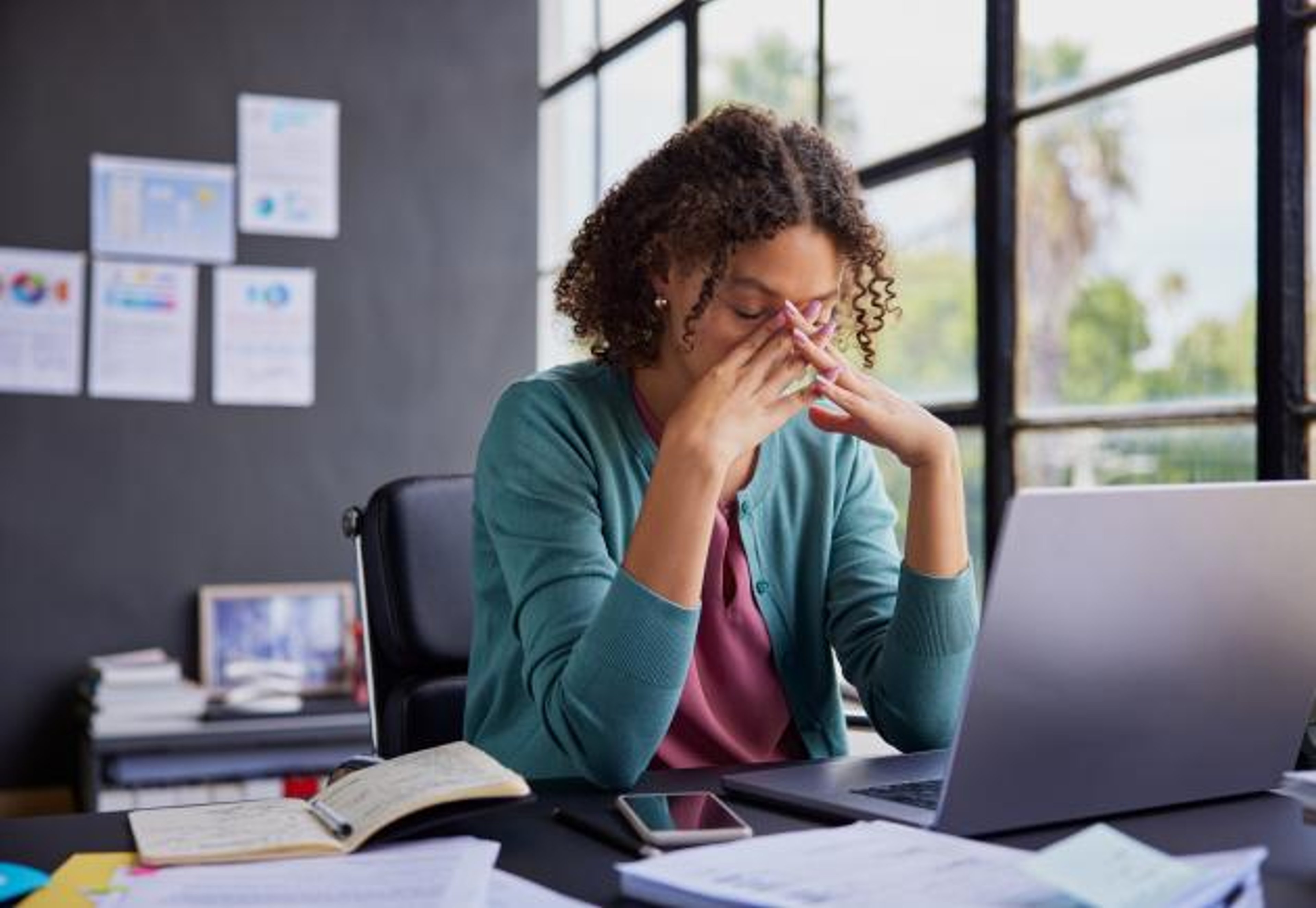 stressed woman at work