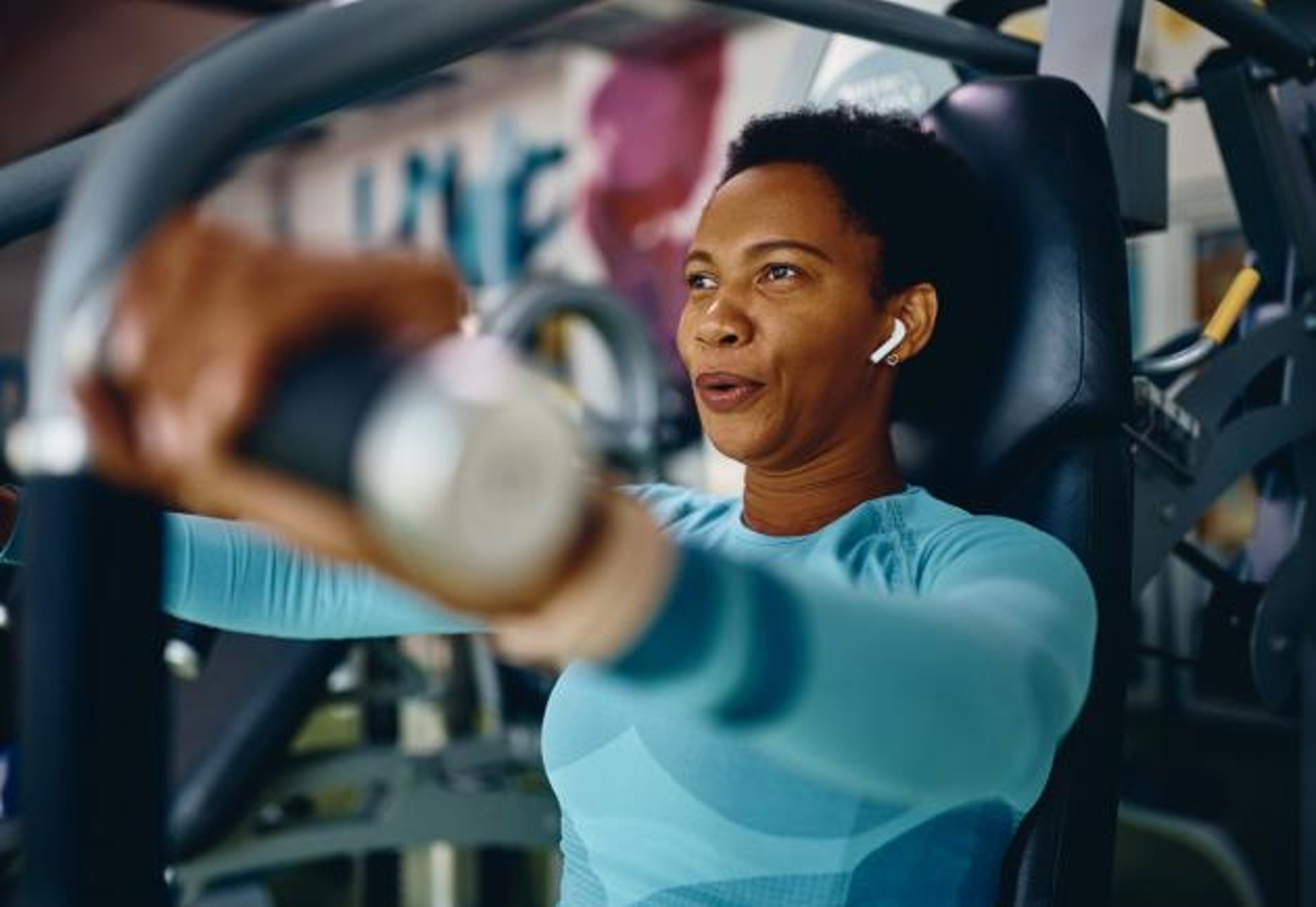 Woman working out at gym