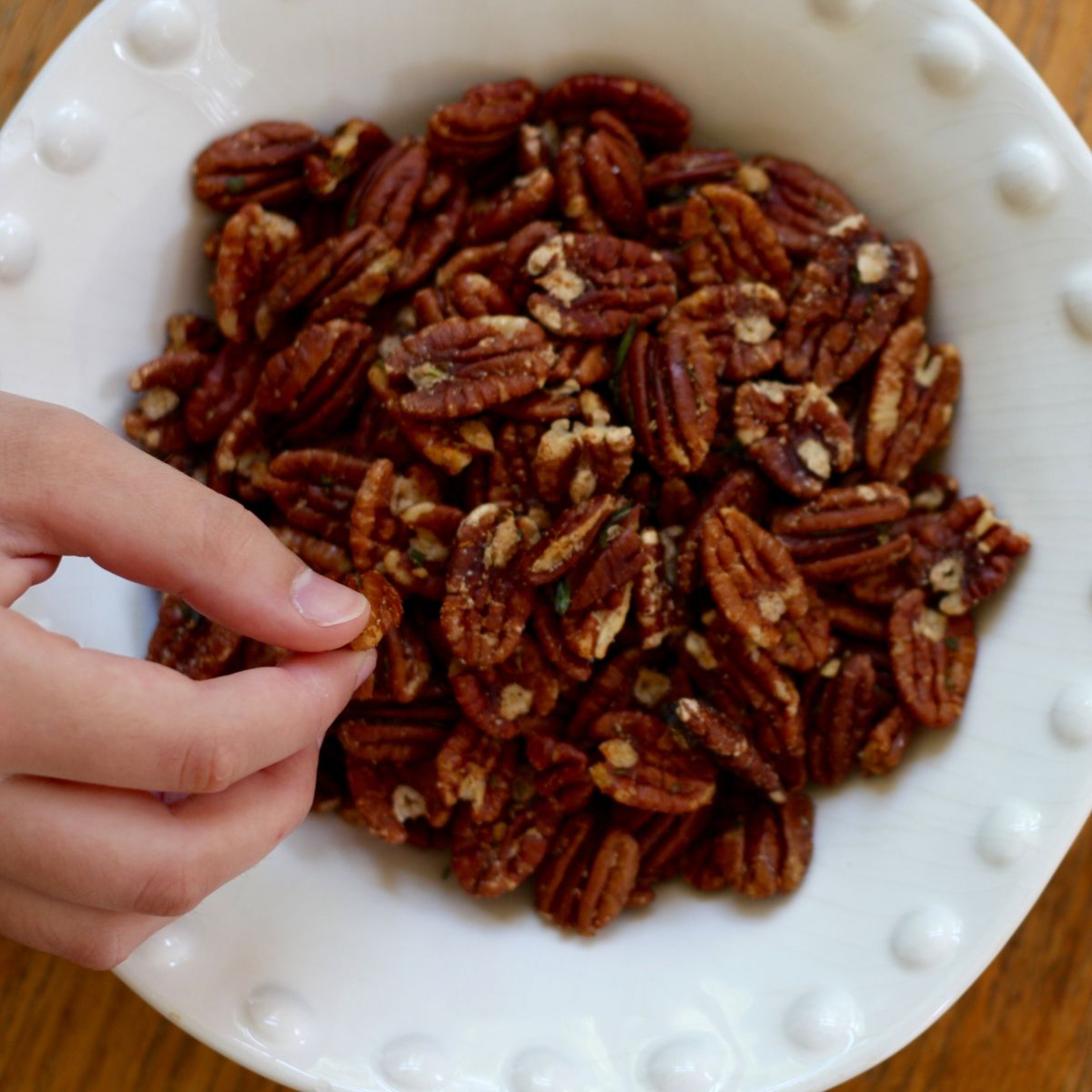 Rosemary-roasted pecans