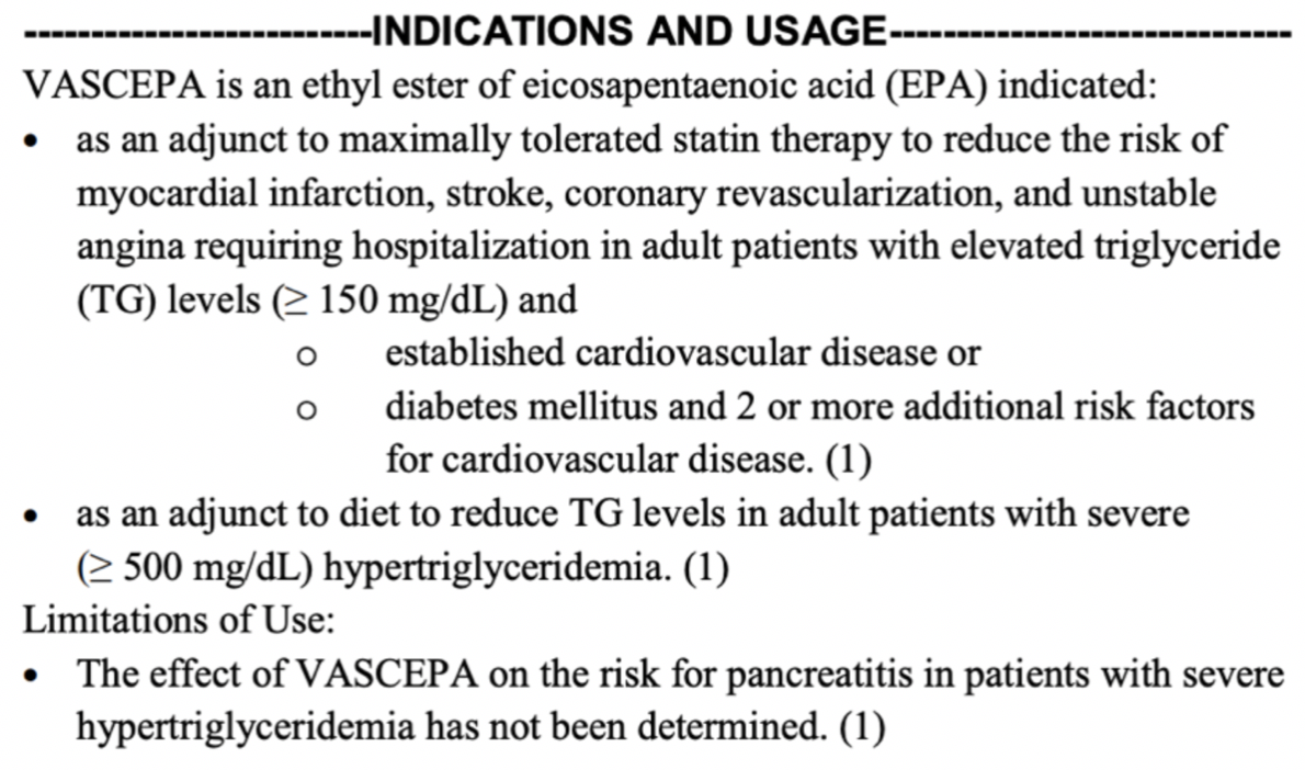 Vascepa, A Prescription Omega3 Fatty Acid, Shows Heart Health Benefits