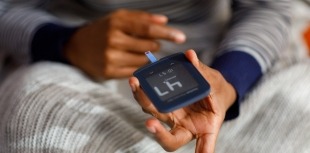 Glucose monitor showing low blood sugar